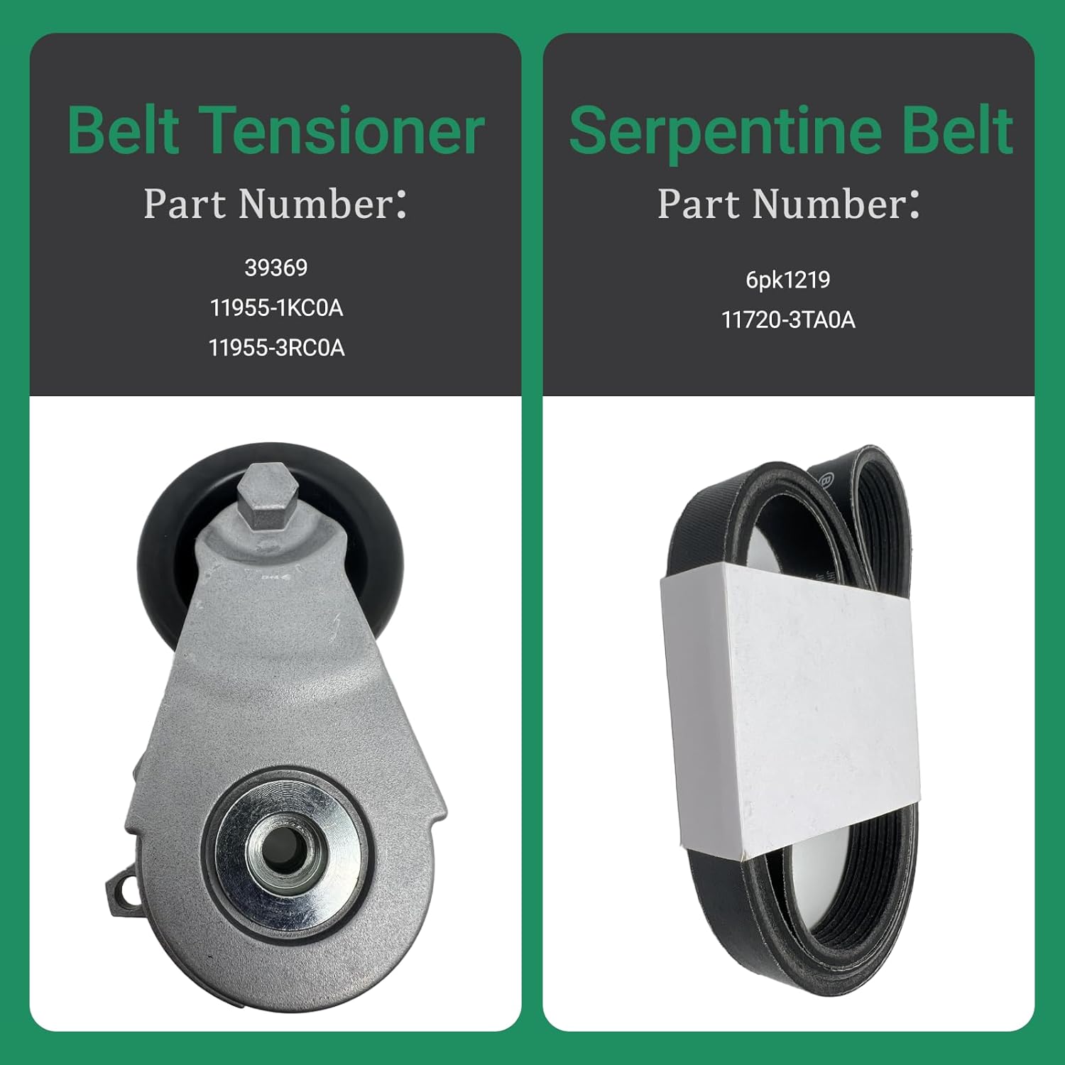 Belt Tensioner With Serpentine Belt Compatible With 2013 2014 2015 2016 2017 2018 2019 Nissan Sentra 1.8L Replacement 39369 11955-1KC0A