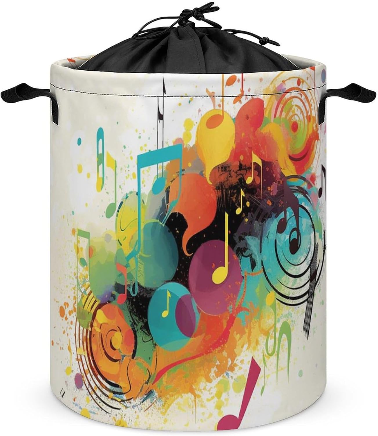 Dirty Clothes Laundry Basket Abstract Music Themed Printed Waterproof Foldable Laundry Hampe Large Laundry Hamper For Bathroom/Laundry Storage/Bedroom