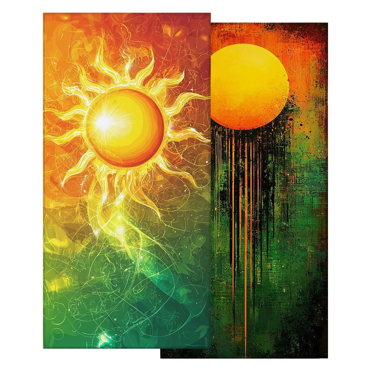 Toalla Playa 80x160 cm, Toalla Gimnasio Microfibra Secado Rapido, Juego de 2 Antiarena Toallas de Playa, Ligera Compacta Toallas Microfibra Grande para Viaje, Regalo Hombre Regalo Mujer (Sol) -4565
