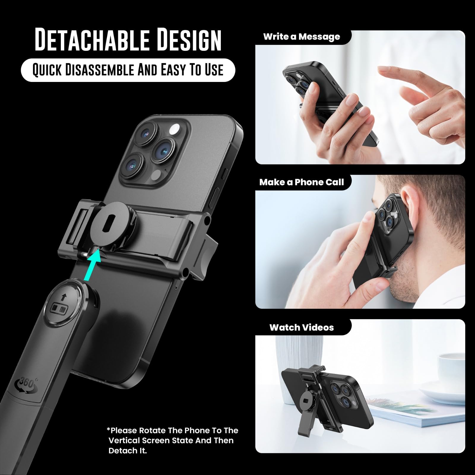 WeCool S8 AI-Powered Selfie Stick for Mobile, Auto Face Tracking Tripod with 360° Auto Rotating Selfie Stick, 64-inch/163 cm Long Aluminum Extension for Mobile & Camera with Quad-Leg Stability. 1