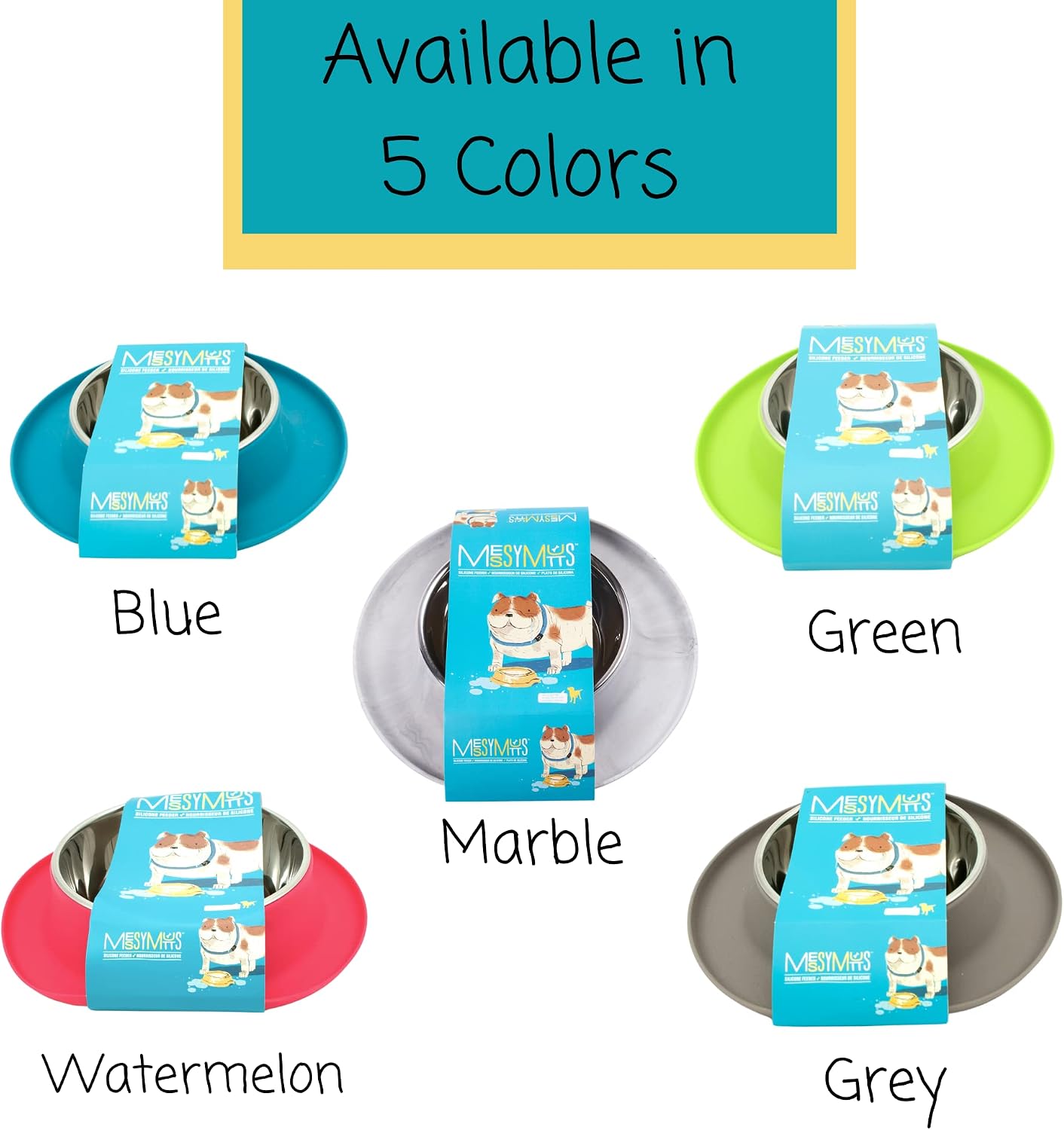 Messy Mutts Blue Silicone Extra Large Single Feeder with Stainless Steel Bowl