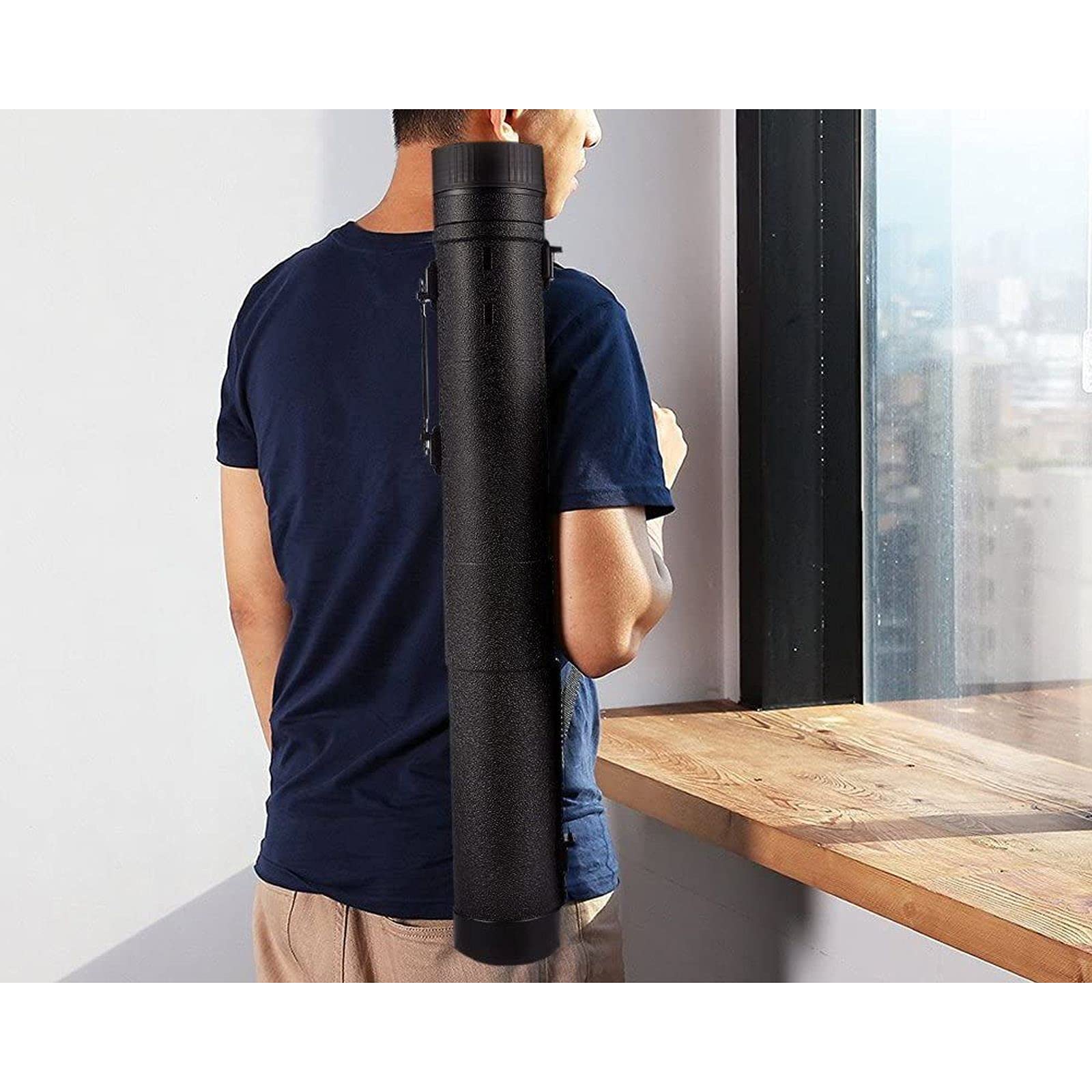 Black Expandable Storage Tube for Posters, Blueprints, and Artwork (30