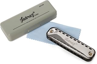 JUAREZ JRZ11HM Slim Harmonica | 10 Hole C Key Blues Mouth Organ for Kids & Beginners | Brass Reeds, ABS Comb with Case Price In India