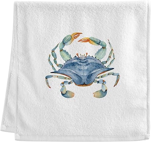 Miniatura 6 de ALAZA Juego de 1 toallas de mano de tortuga marina oceánica para baño, toalla de baño de playa costera, toalla de dedo decorativa 100% algodón,