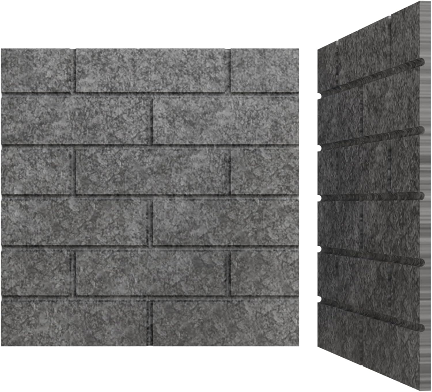 Arrowzoom Black Brick Single Side - 6 Pcs Acoustic Insulation Soundproofing Panels 12 x 12in for Door Kit Installation Recording Studio Podcast Live House Bars Sound Absorbing Tiles Man Cave AZ1392
