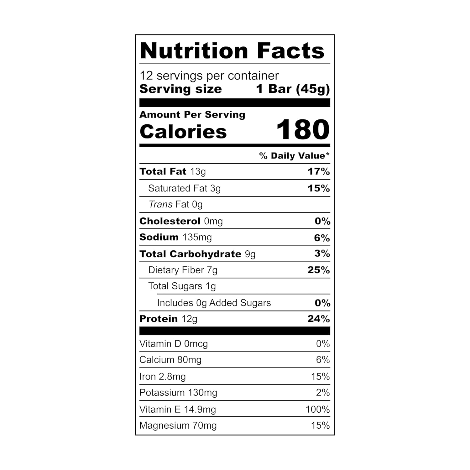 IQBAR Almond Butter Chip Protein Bar, High Fiber, Gluten Free, 1.6 Ounces (Pack Of 12)