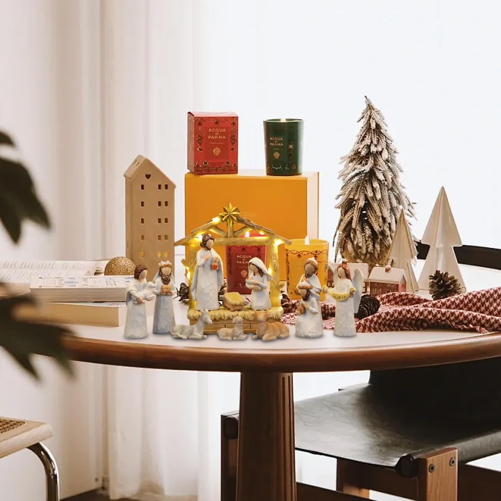 Ensemble Crèche Noël Statue De Crèche Religieuse Figurines Décoration