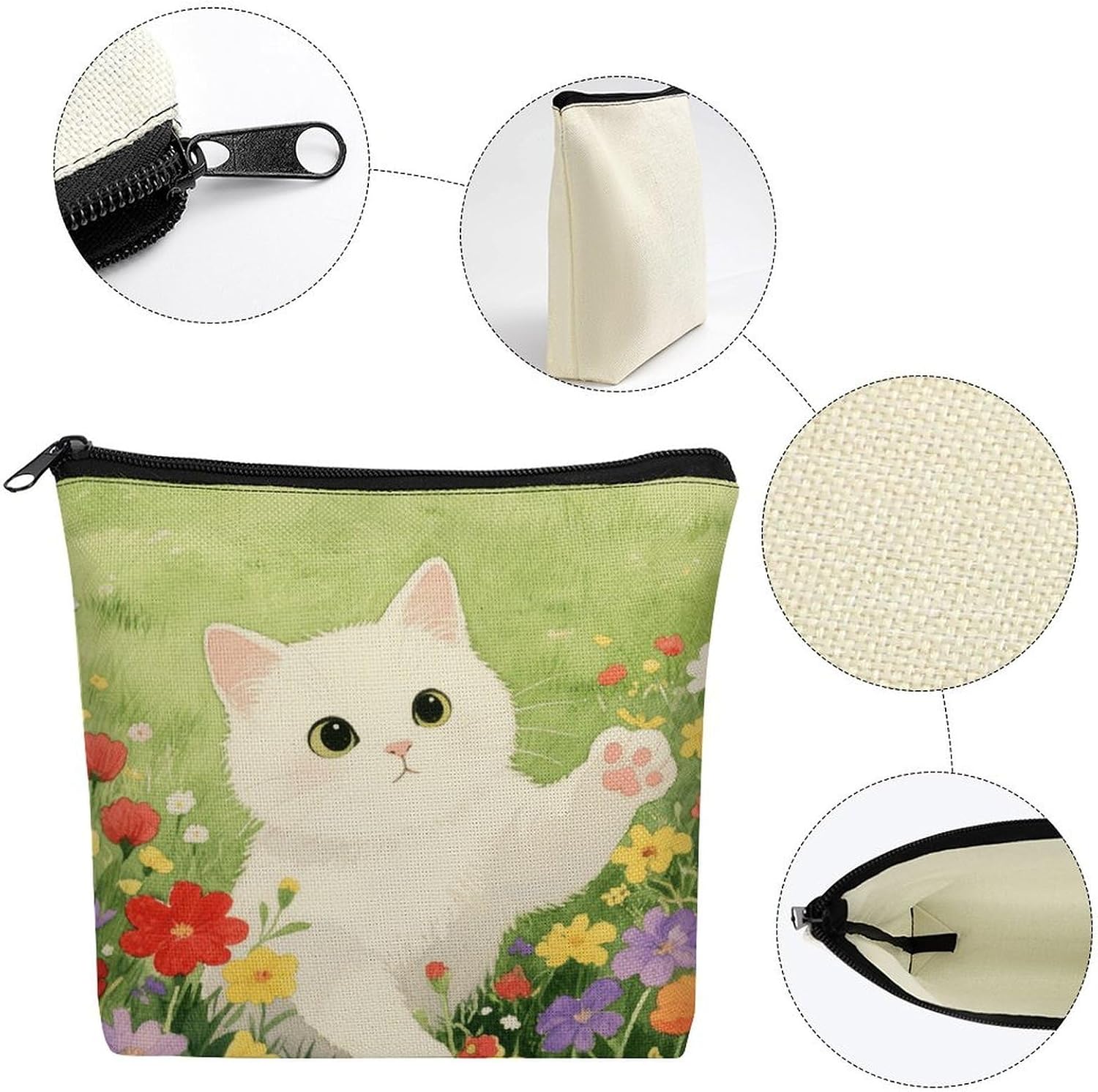 A Kitten Makeup Bag Cosmetic Bag image 3