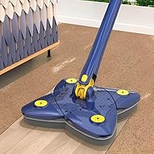Generic 360° Rotatable Cleaning Mop, Blue, Microfiber Head, Floor, Wall, Ceiling, Window, 53 Inch Long Handle, Automatic Squeezing, 111 Grams