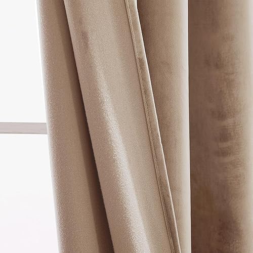 Miniatura 340 de RYB HOME Cortinas de terciopelo súper lujosas con diseño de bolsillo para barra, cortinas de privacidad con aislamiento térmico para oscurecer