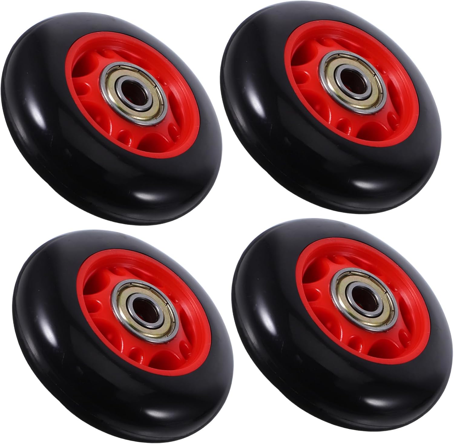4pcs Plastic Fitness Roller Wheel with Bearings Pulley for Treadmill and Bike Easy Transport and Storage for Gym and Exercise Equipment