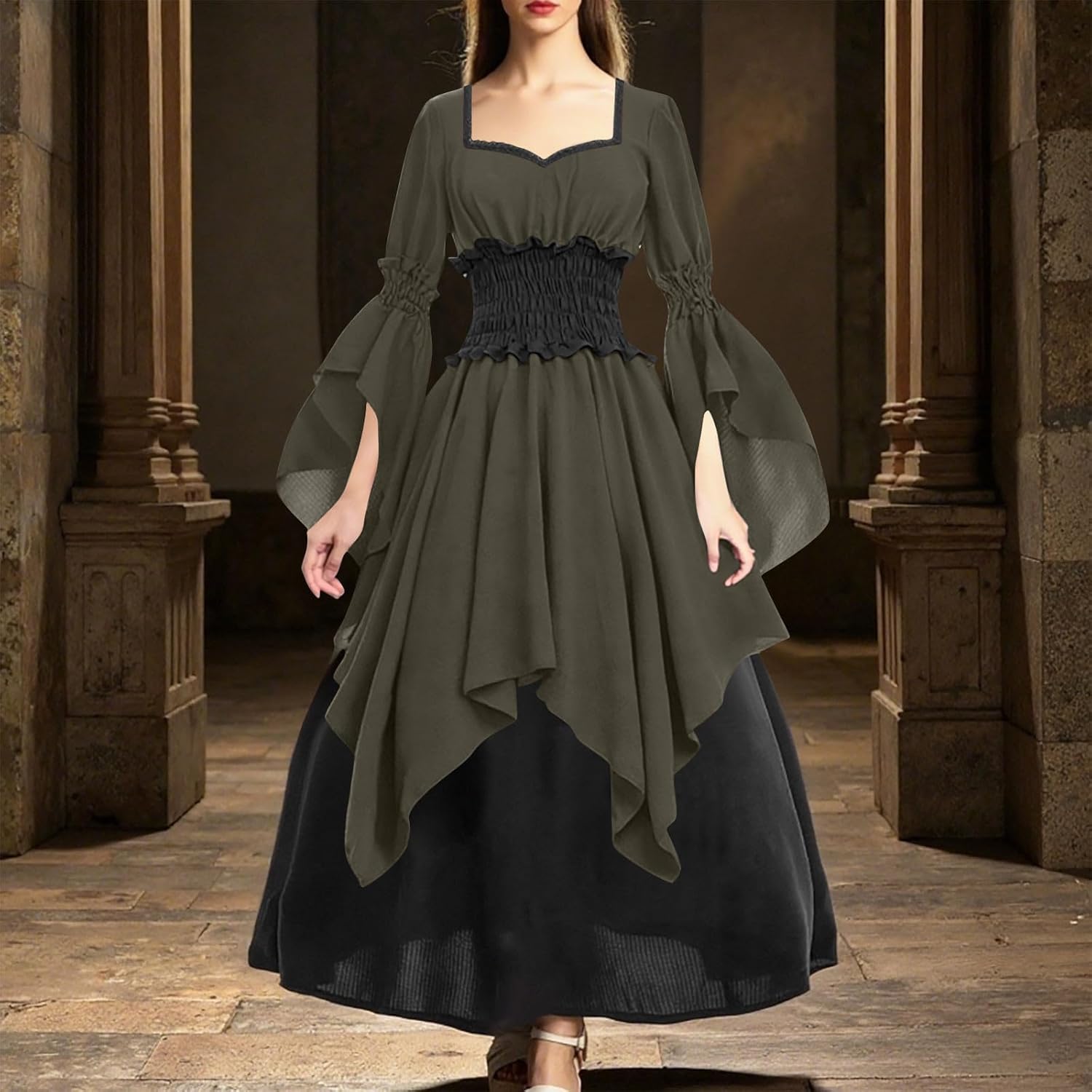 Renaissance Dress Medieval Costume Victorian Dresses Gothic Fairy Ball Gown Wedding Witch Dress Cosplay Outfits