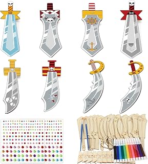 gisgfim 16 Sets Pirates Craft Make You Own Pirates Wooden Ornaments 3D Pirate Coloring Ornaments DIY Craft Set for Art Activities Party Favor Cosplay Supplies