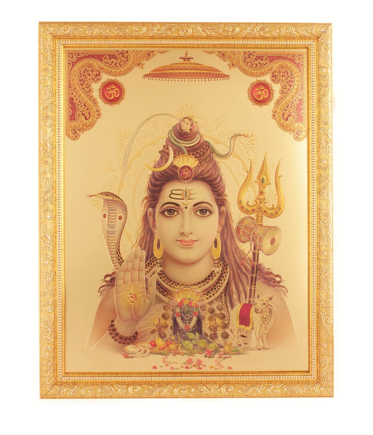Photo dorée de Shivji Aashirwad grand cadre mural 35,6x45,7 cm