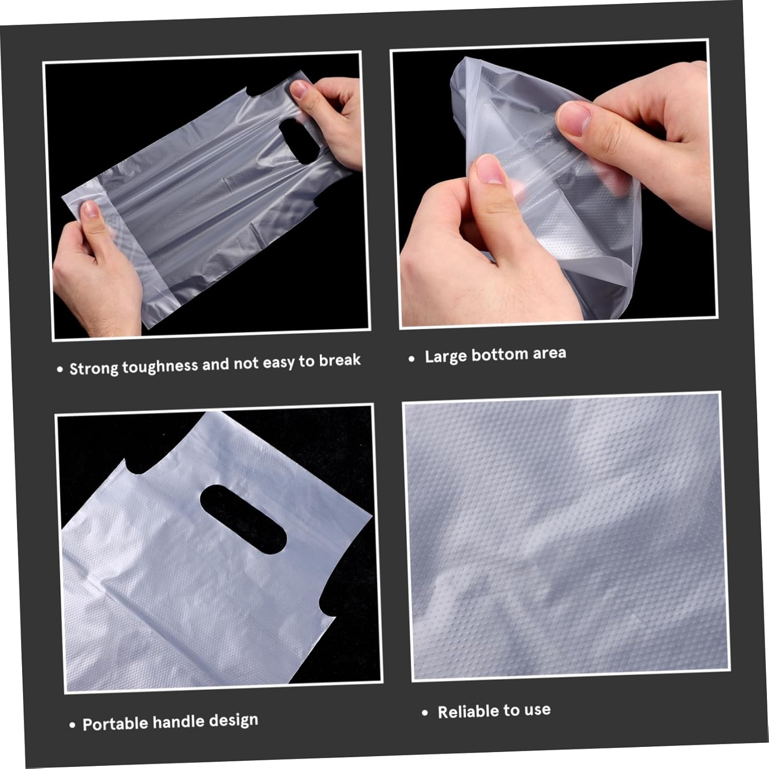 Amosfun 500Pcs Portable Beverage Pouch Bags with Handle Transparent Drink Carriers for Coffee Shops Takeout Bags for Secure Transport and Convenient Packing