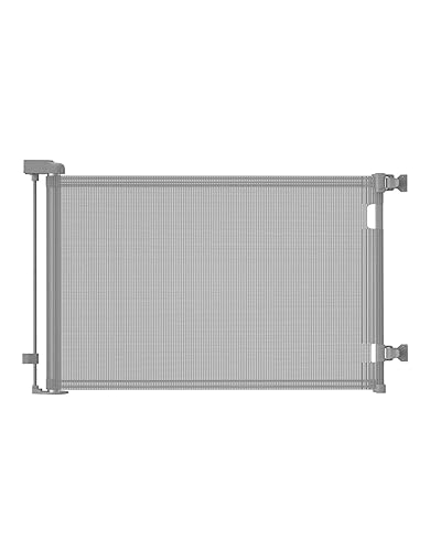 Miniatura 10 de Puertas retráctiles para bebés, puerta de malla para perros para entradas, 33.6" de alto, se expande a 55" de ancho, esencial de seguridad para