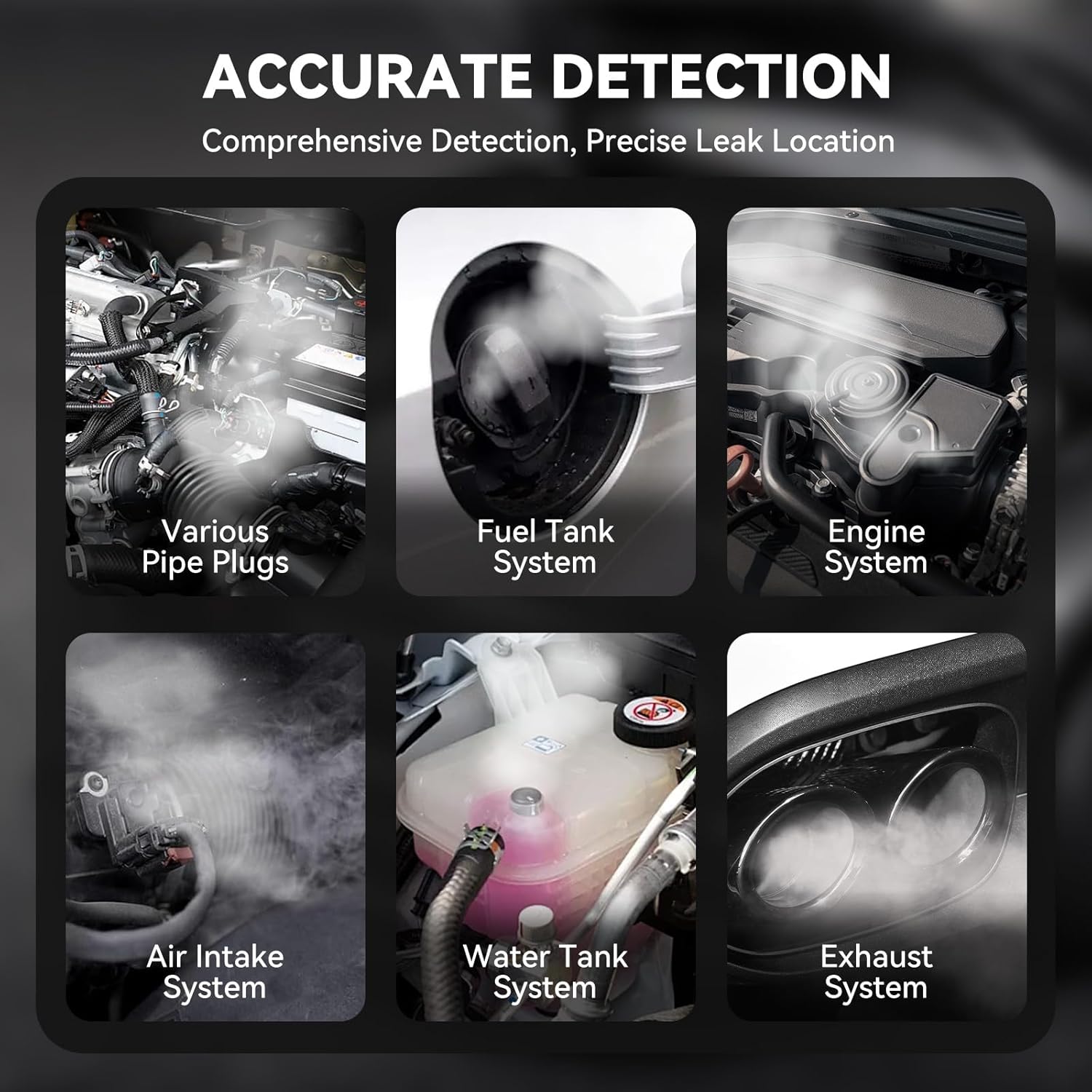 Automotive Smoke Machine Leak Detector, Built-in air Pump Vacuum Diagnostic Tester with Pressure Gauge EVAP Tester for Fuel Pipe, All DC 12V Vehicles Station