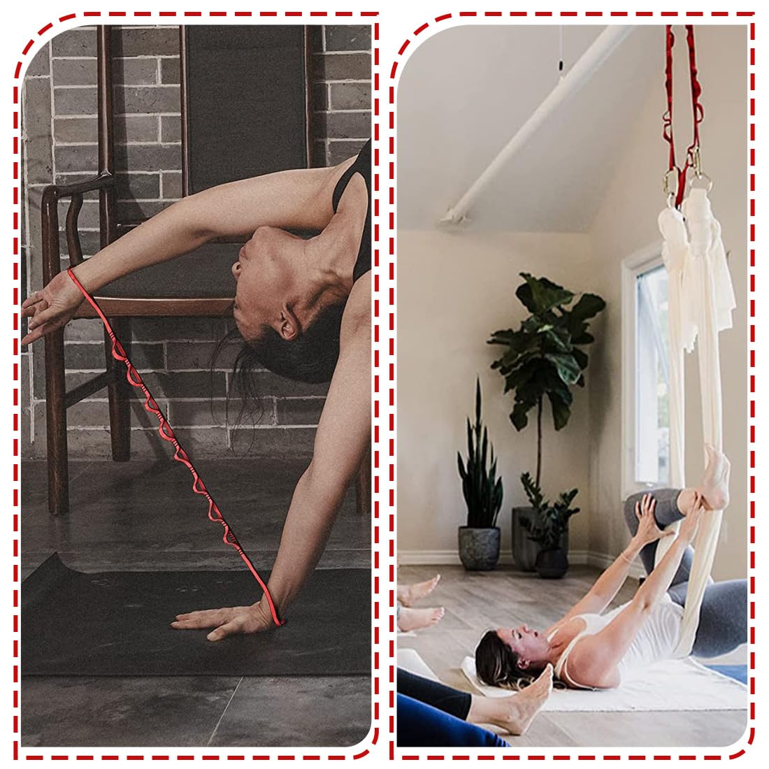 2pcs Daisy Chains, Yoga Amaca Extension Strap, 23KN Regolabile Nylon Arrampicata Sling Fitness Pilates ed Esercizio Estendere Cinghia