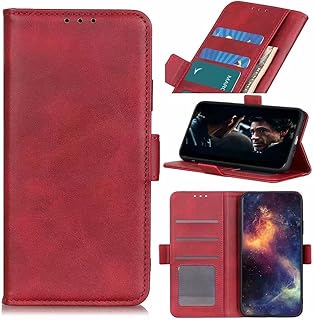 Motorola Moto E13 4G Leather Case, for Motorola Moto E13 4G Cover Premium Flip Shockproof Shock-Absorption Folio Notebook Cases with Card Slots Kickstand Magnetic Protection Wallet Skin, red