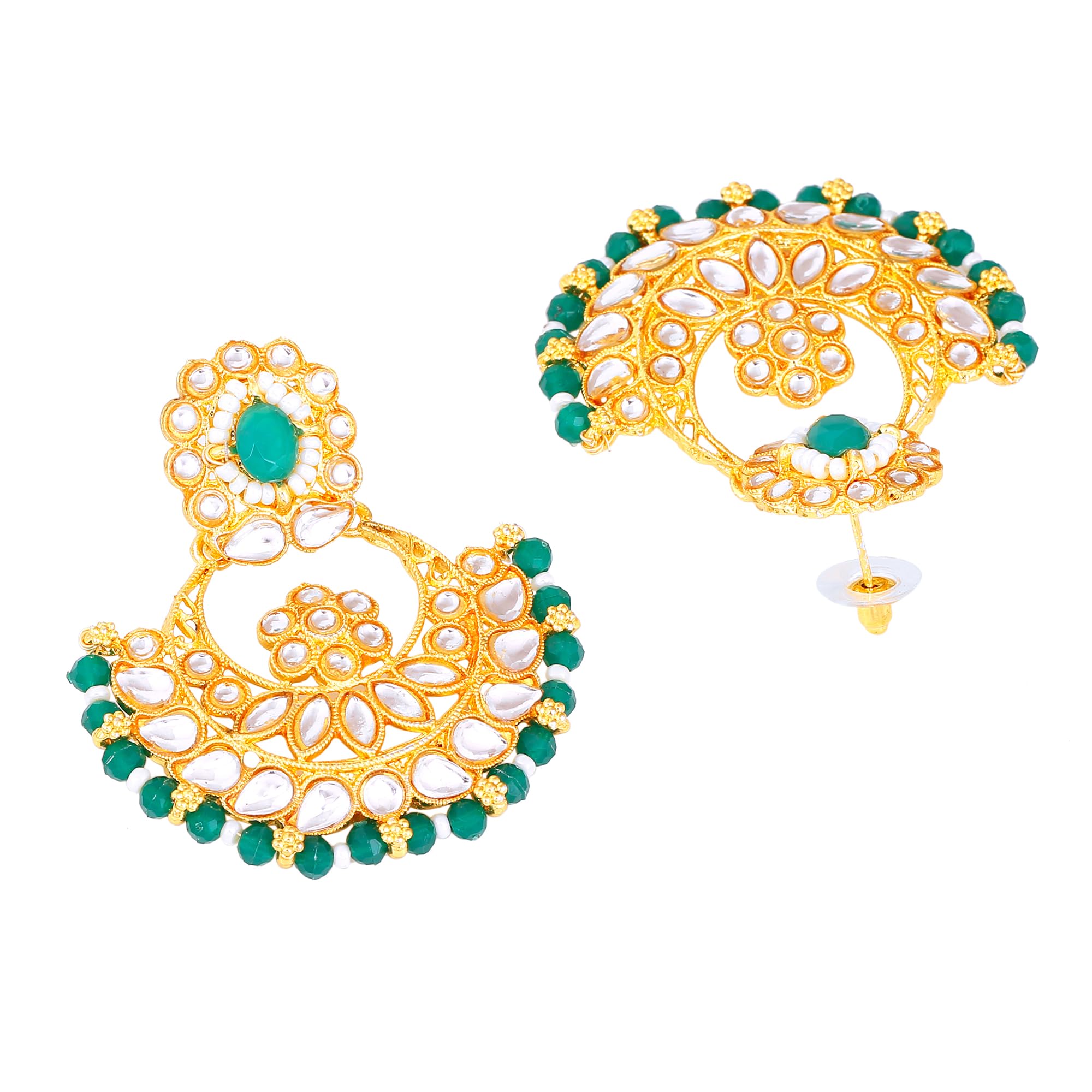 Crystal Cluster Choker Necklace Set with Maang Tikka