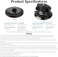 Vista 9 de Levigo Gimble - Soporte de dirección de liberación rápida para cámara y base de succión magnética compatible con DJI Osmo Pocket 3, soporte