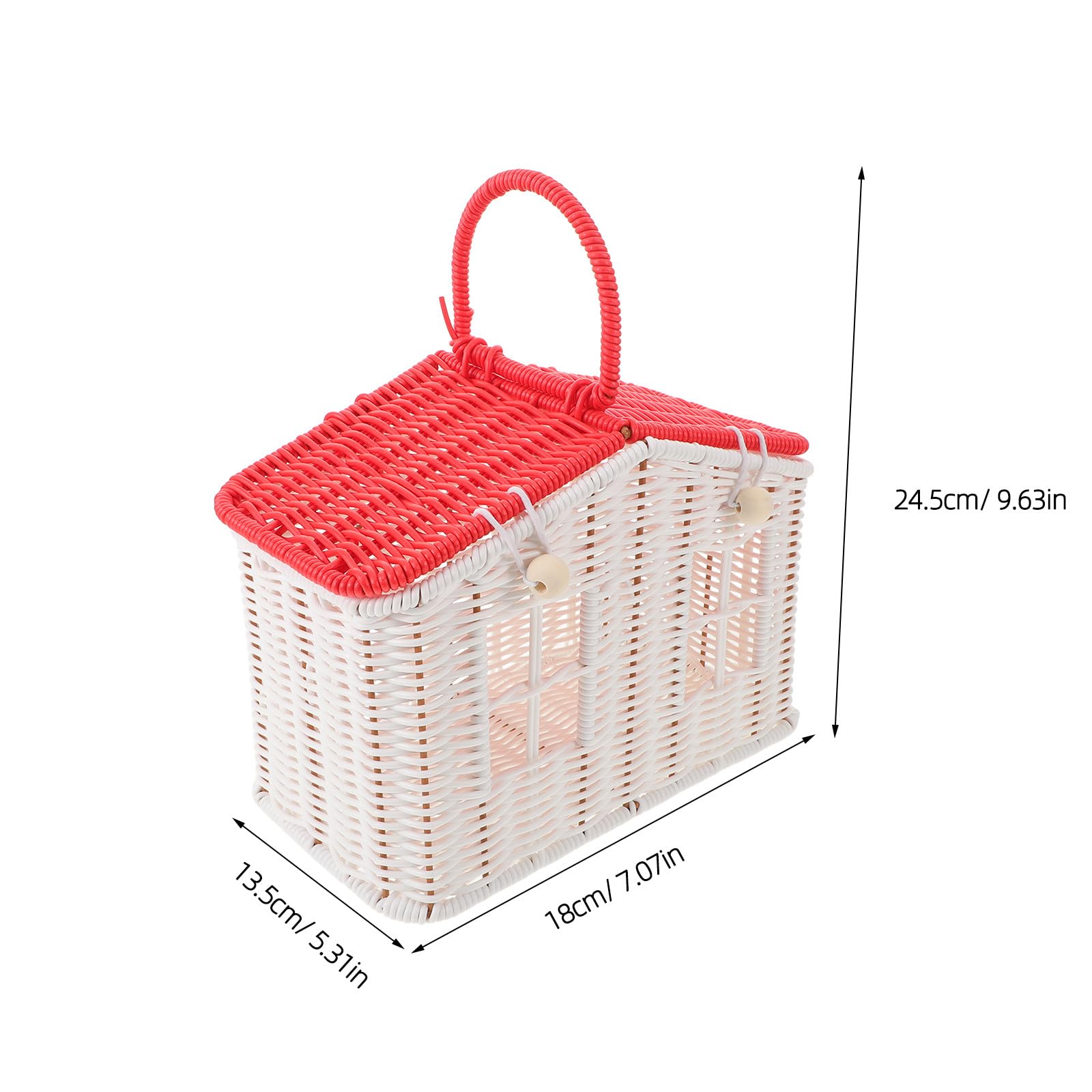 Yardenfun Cestino da Picnic in Vimini Intrecciato con Manico, Grazioso Cestino Rustico Intrecciato per bomboniere di Nozze, Accessori per riporre Gli Oggetti in Stile Country per Coppie, Bianco