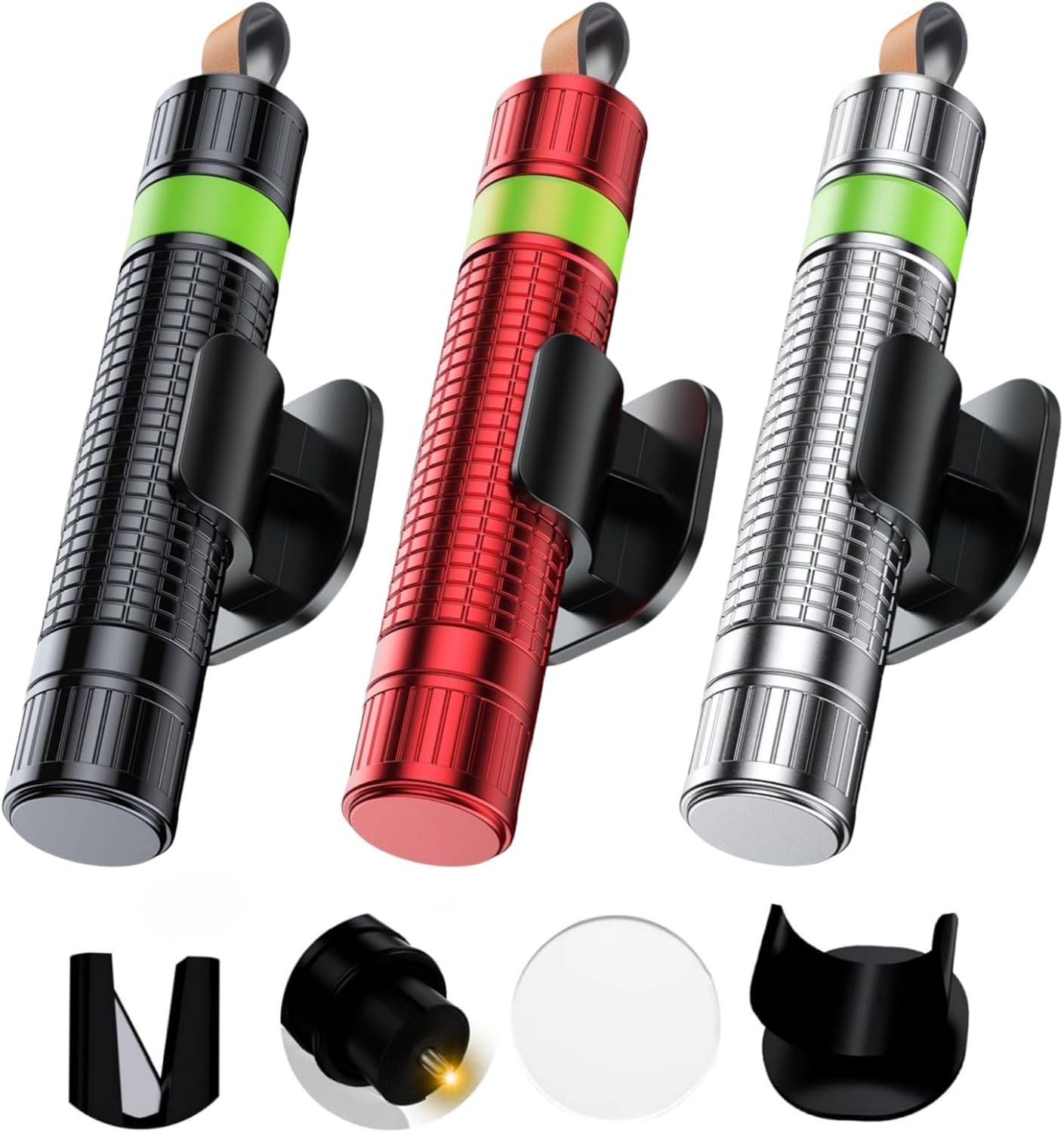 Window Breaker Seatbelt Cutter,2 in 1 Car Safehammer Window Punch Emergency Escape Tool,Safety Hammer Glass Breaker Seat Belt Cutter Keychain Underwater for Automotive,Pack of 3