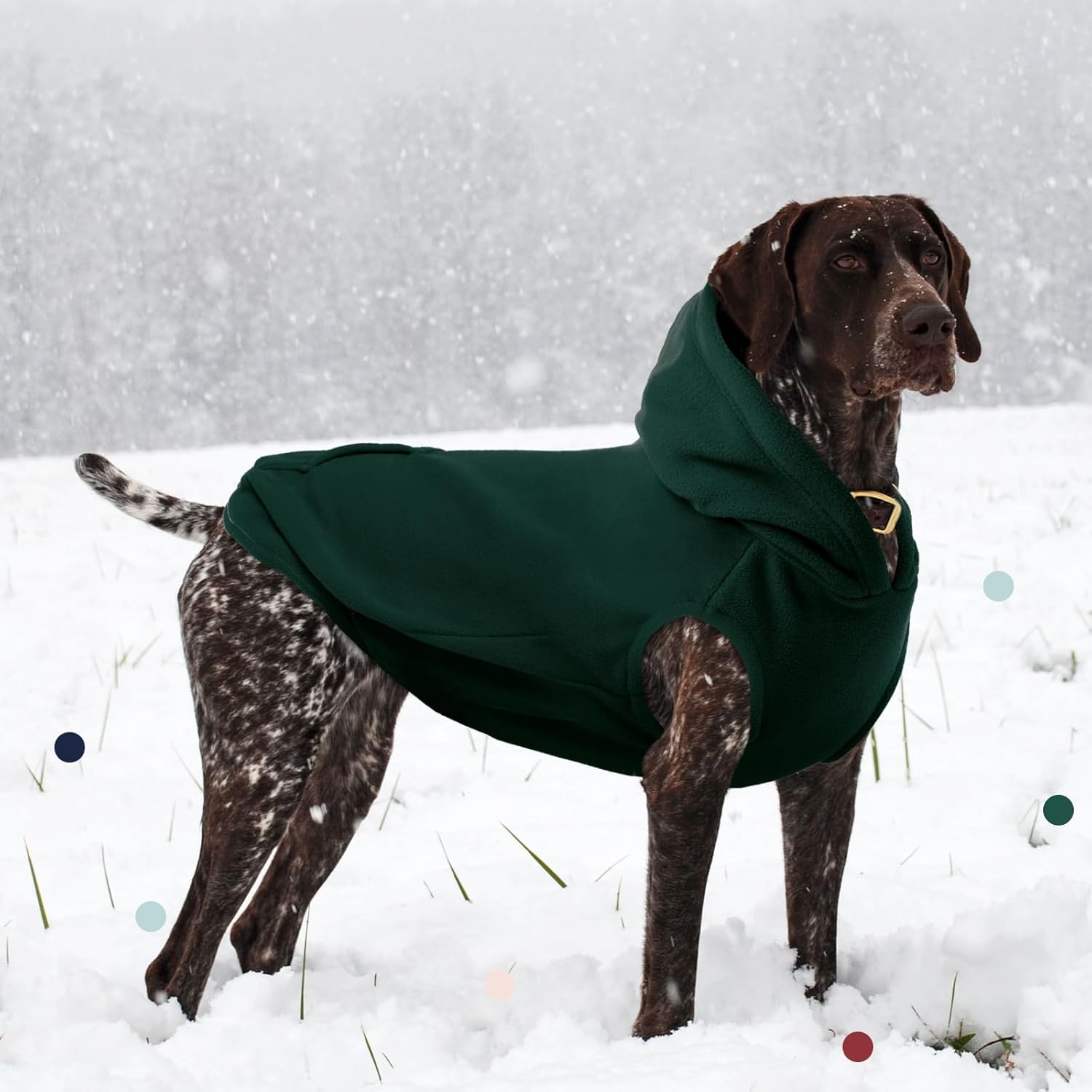 IECOii Dog Sweatshirt for Large Dogs, Hooded Fleece Vest with Leash Hole, XXXL Dogs Sweater for Giant Breed,Warm Polar Fleece Large Dog Hoodie for Fall Winter,Labrador,Doberman, Green, 3XL