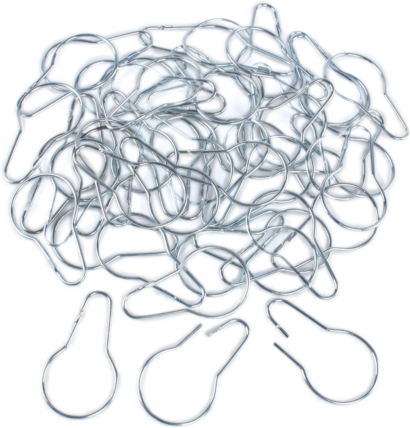 Super Z Outlet Silver Metal Shower Curtain Style Hanging Clip Chain Hooks Sorting & Organizing (50 Pieces)