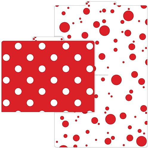 Miniatura 8 de Barker Creek Carpetas de archivo juego de 12 carpetas de tamaño carta de puntos rojos y blancos, 14 puntos, juego de múltiples diseños, pestañas de