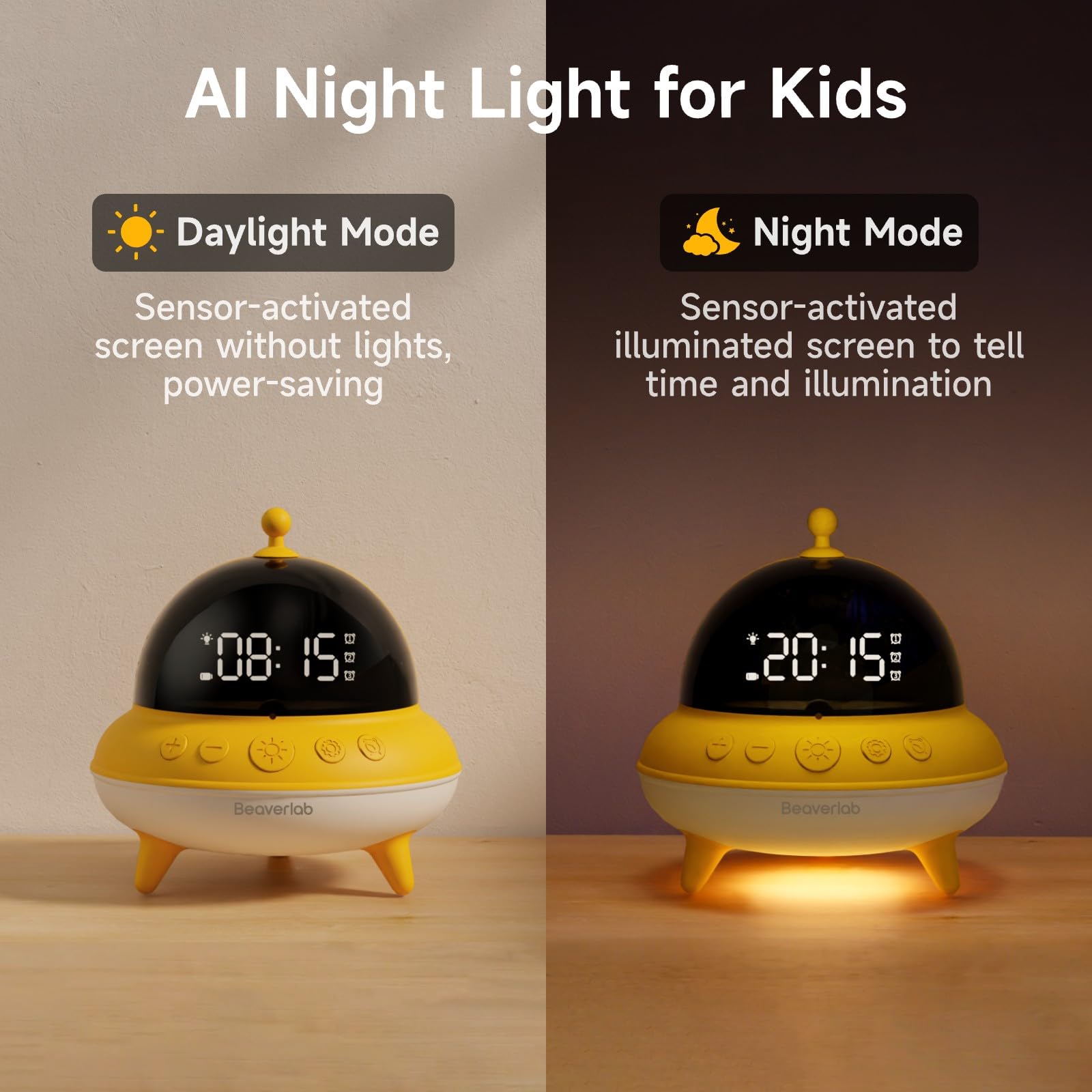 Luce notturna generica, senza presa, lampada notturna per bambini e adulti, sensore crepuscolare con 7 colori regolabili, sveglia con tempo di alzata per camera da letto, cameretta dei bambini, cucina