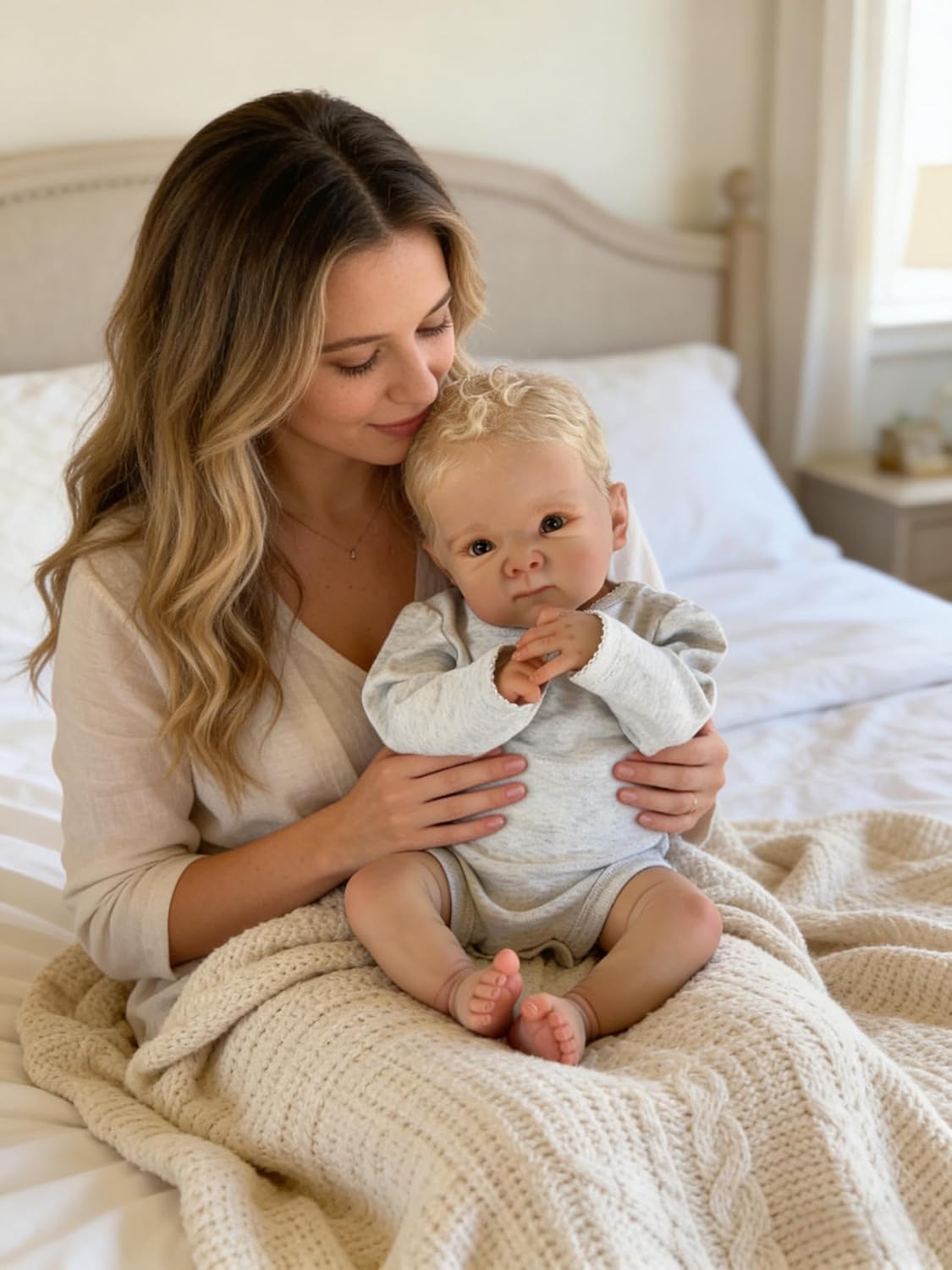 Zero Pam Realistic Reborn Baby Dolls Silicone Full Body Boy Bettie, 18 Inch Anatomically Correct Reborn Babies, Life Like Newborn Toddler Dolls that Look Real with Blonde Hair for Kids 3+