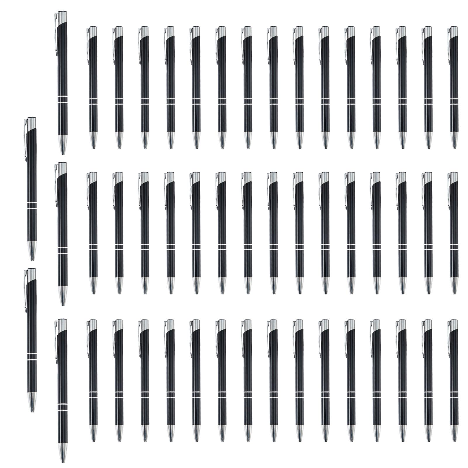 Penna professionale, 50 penne in metallo, multifunzione, con clip argentata, cancelleria alla moda per studenti, insegnanti, professionisti, riunioni, diari di nozze