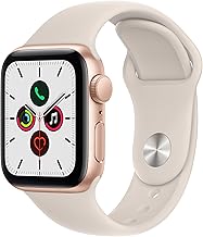 Apple Watch SE (GPS, 40mm) - Gold Aluminium Case with Starlight Sport Band - Regular (Renewed)