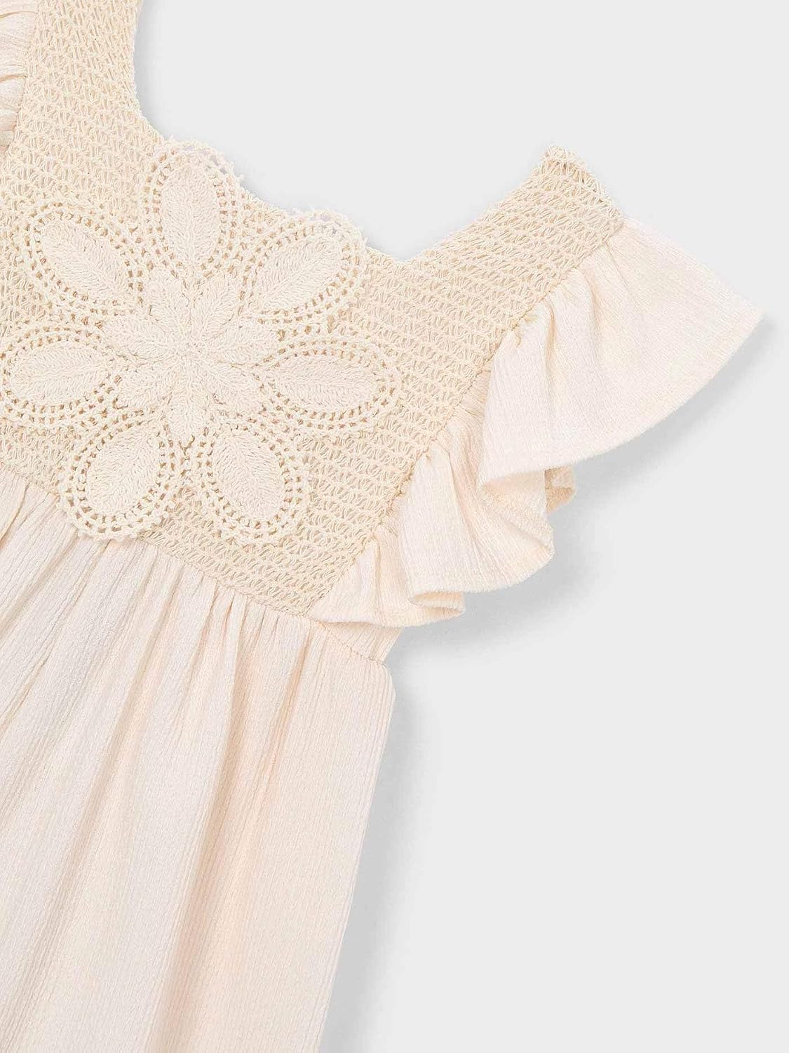 Mayoral Crochet knit jumpsuit for Girls Chickpea