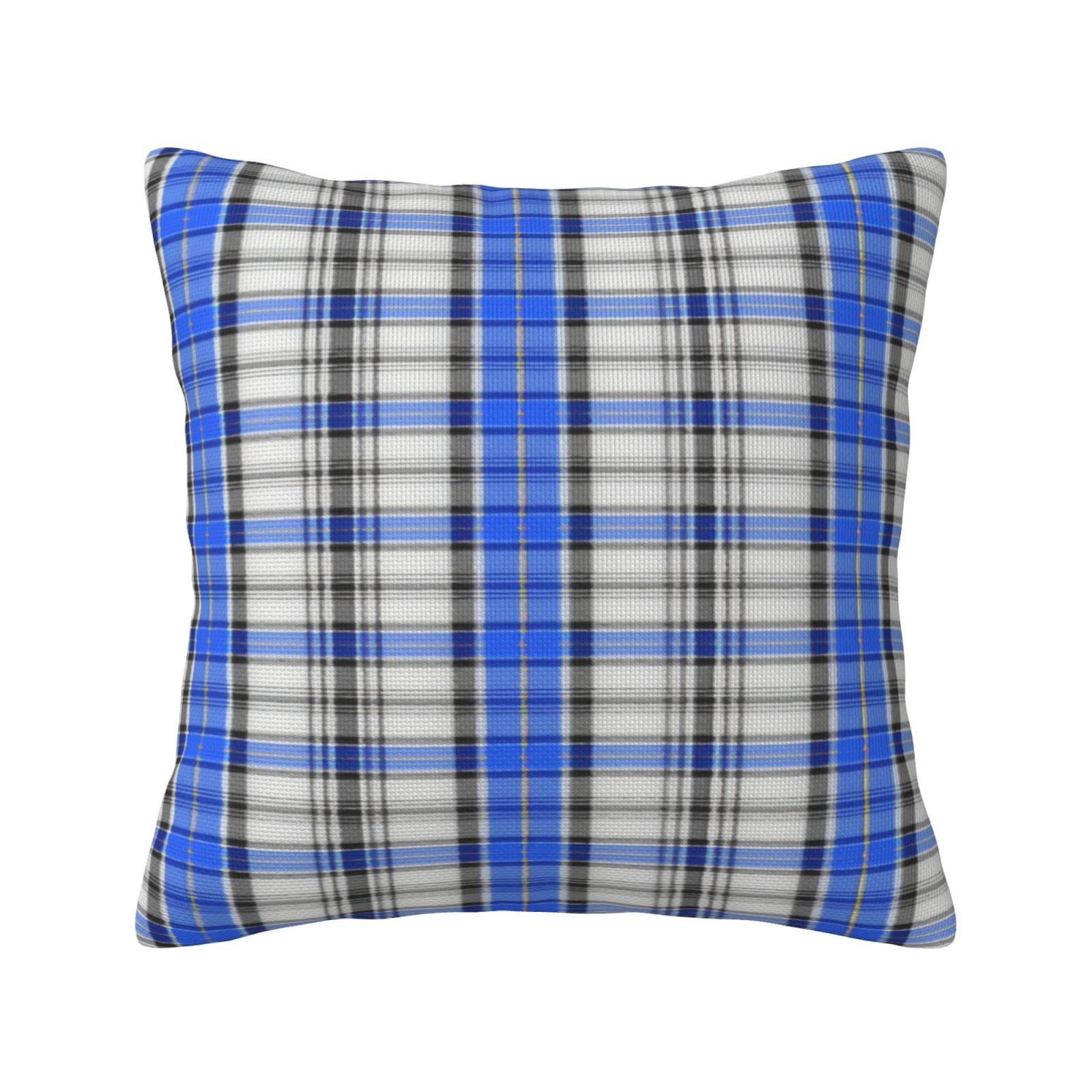 Yingd Cushion Cover Clan Hannay Scottish Plaid Classic Linen Pillowcase 45 X 45Cm
