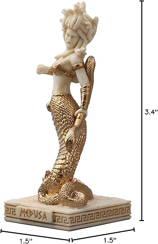 Miniatura 5 de Veronese Design Figura miniatura de oro blanco pintada a mano de 3 58 pulgadas Medusa de Deidad mitológica griega
