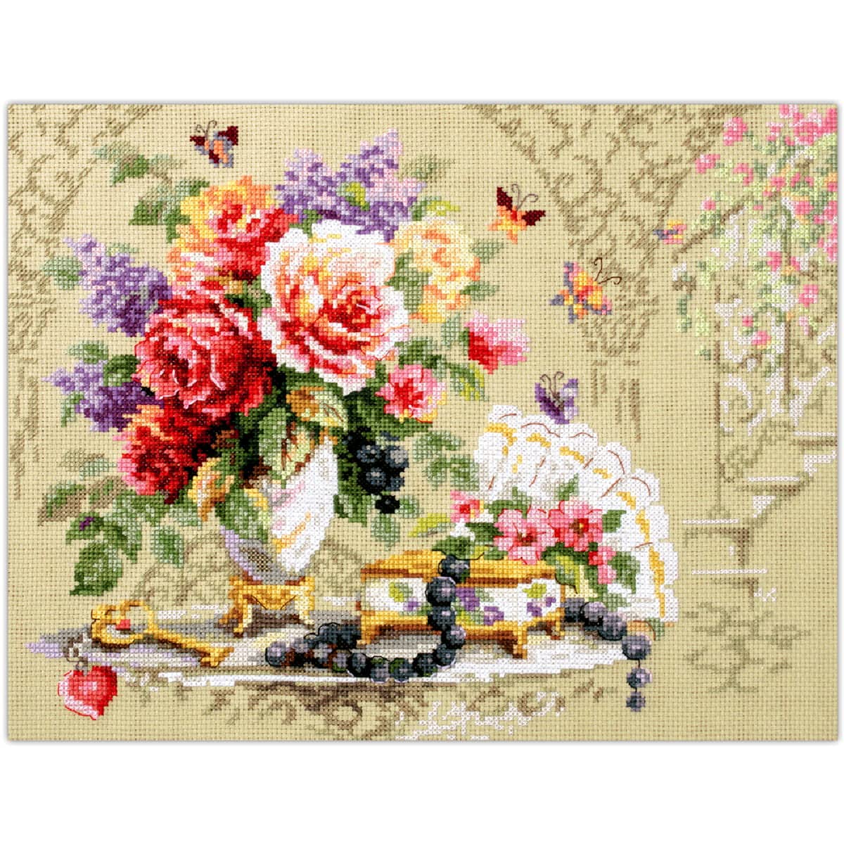 Magic Needle 210-205 ZW Flirzeit Counted Cross Stitch Kit with Zweigart Edition, Cotton, Multi-Colour, 32 x 25 cm