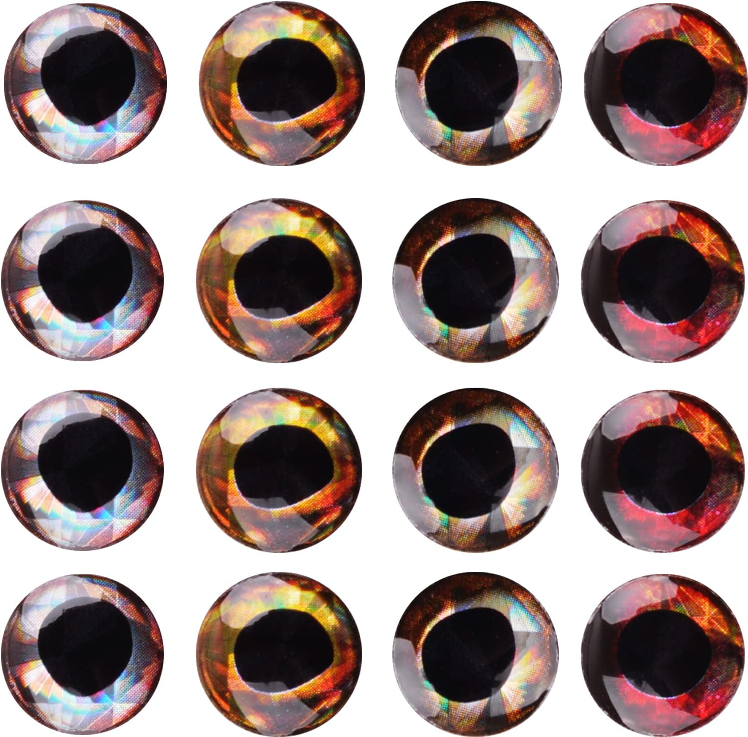 Fishing Lure Eyes, 3D/4D/5D Fly Tying Eyes Lifelike Artificial Realistic Epoxy Fishing Eye for Fishing Lure Making Kit Holographic Fishing Accessories for Fishing Baits DIY