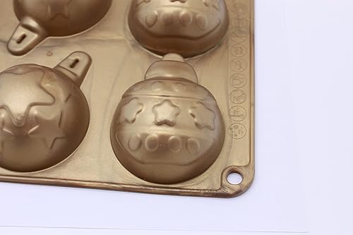 Miniatura 5 de X-Haibei Molde de silicona navideño para bombas de cacao, jabón y resina, formas de bolas, estrellas y copos de nieve para chocolate, decoración de