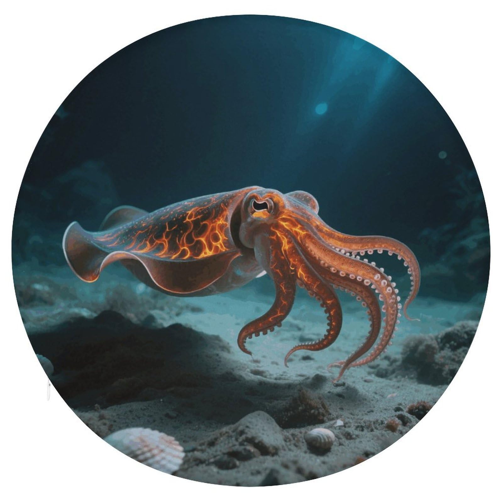 VstaDank Walking Flamboyant Cuttlefish Cushions Memory Non Slip Car Seat Cushions Dining Chairs Cushion Indoo Dining Room Round Chair Pads with Zipper and Removable Cover Cushion