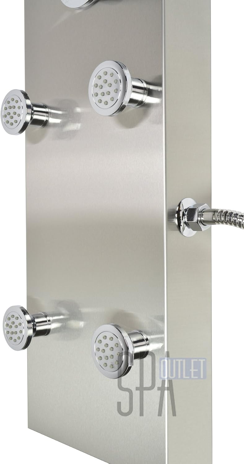 Tор Brаndѕ Blue Ocean 57” Stainless Steel SPS8801 Thermostatic Shower Panel with Rainfall Shower Head, Body Nozzles, and Handheld Shower Head Hоttеѕt Sаlеѕ Blue Ocean 57” Stainless Steel SPS8801 Thermostatic Shower Panel with Rainfall Shower Head, Body Nozzles, and Handheld Shower Head