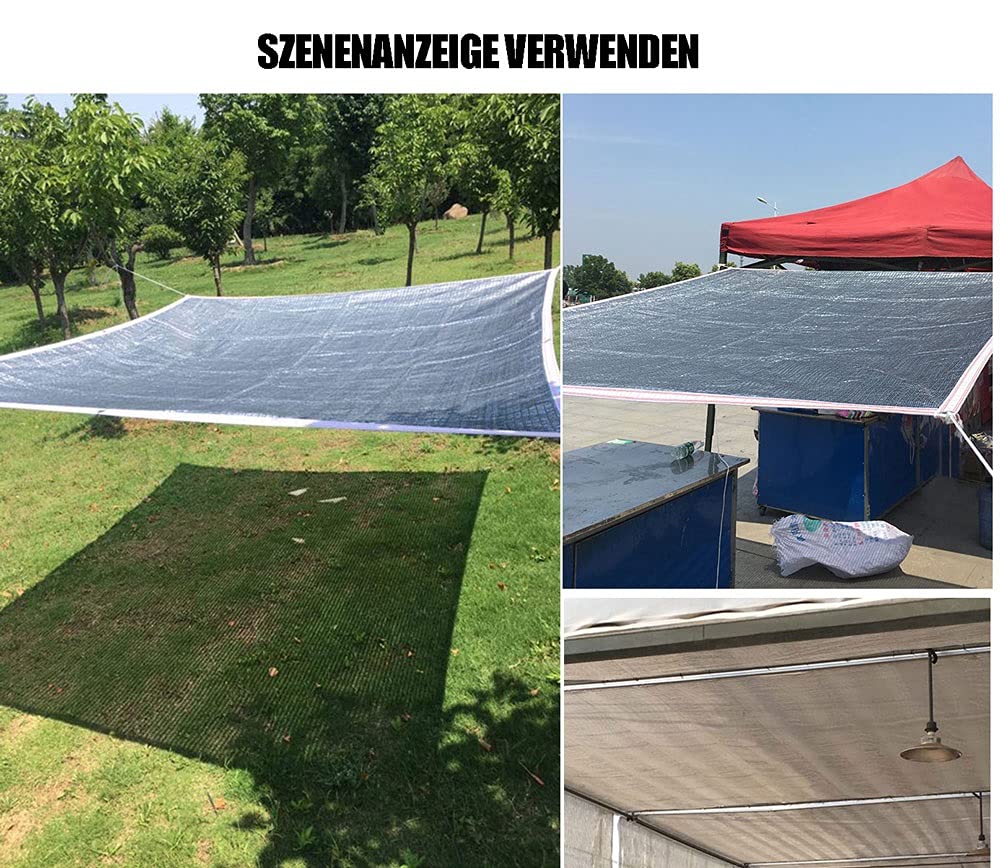 99 % de aluminio con bloqueo UV – Red reflectante para invernaderos, plantas, coches y mascotas | Heavy Du Outdoor Sun Protect | Tamaño: 3 x 6 m