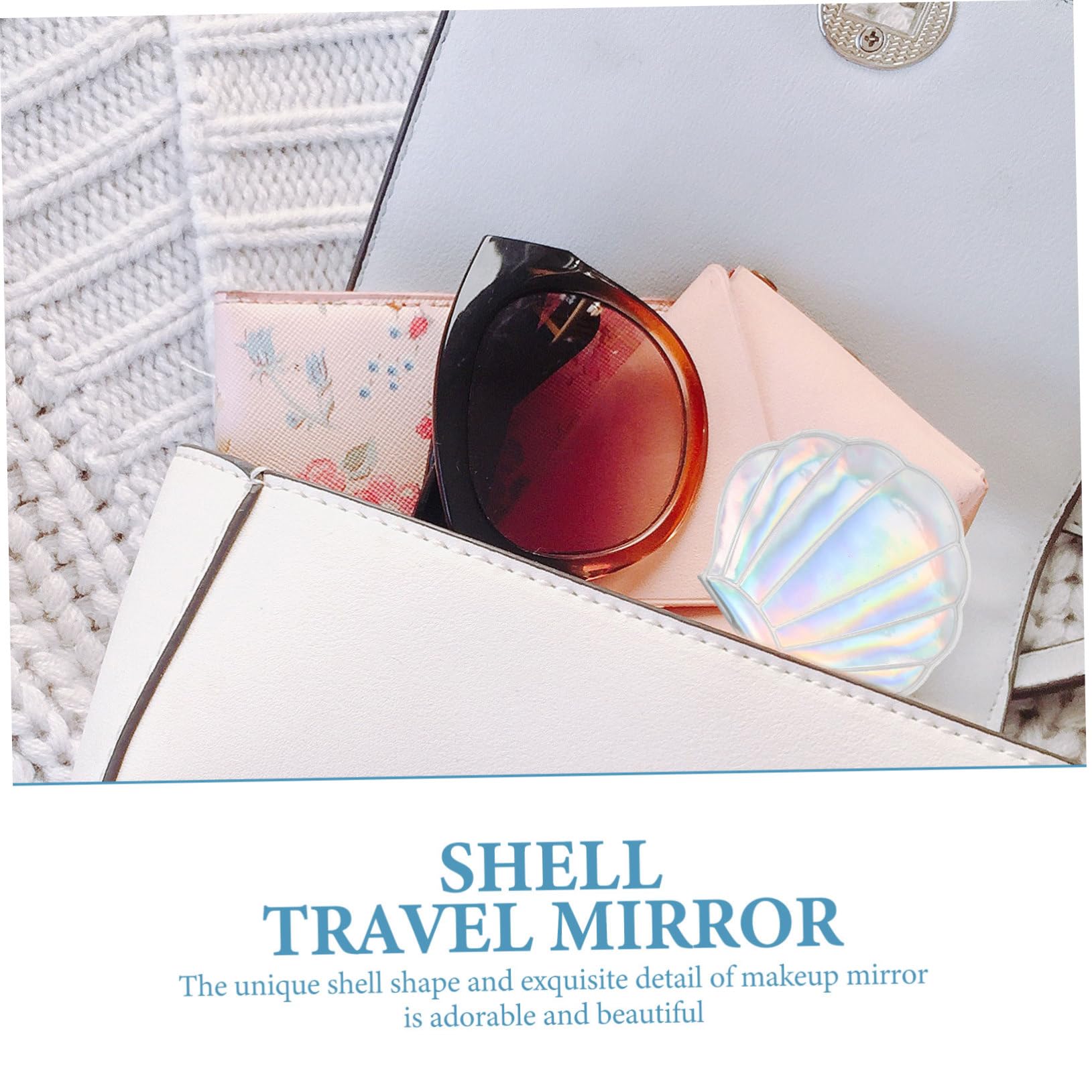 Healeved 8piezas Espejo Compacto Portátil Doble Cara De Espejo De Viaje para Maquillaje Diseño Forma De Concha para Mujeres y Niñas y Ligero y Práctico para Bolso
