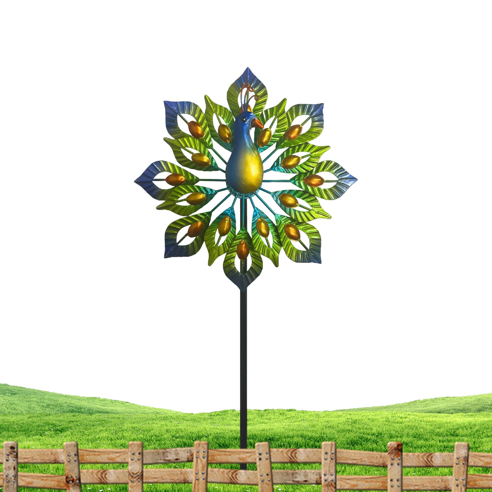 Moulin à vent pour jardin en piquets métalliques créatifs durables et design haut de gamme