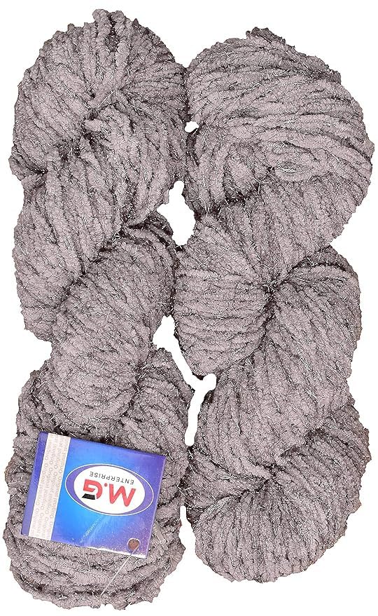 Image of M.G ENTERPRISE Knitting Yarn Thick Chunky Wool, Puffy Steel Grey 200 GMS Best Used with Knitting Needles, Crochet Needles Wool Yarn for Knitting.-CI Art-