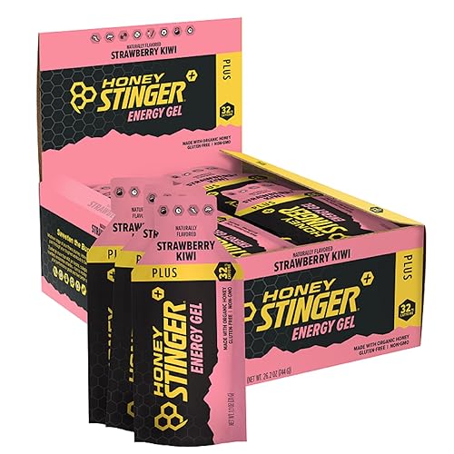 Honey Stinger Gel energético orgánico, fresa y kiwi, sin gluten, sin cafeína, miel orgánica, ejercicio previo y medio, correr y rendimiento, disponible en Yaxa Costa Rica