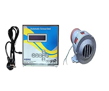 Multipurpose Automatic School Gong Bell Management System With Electronic Industrial Siren 220V AC | Shifts Changing Alarm System | Security Alarm System | Hooter Sound Range 1KM For School, Collages, Factories, & Offices