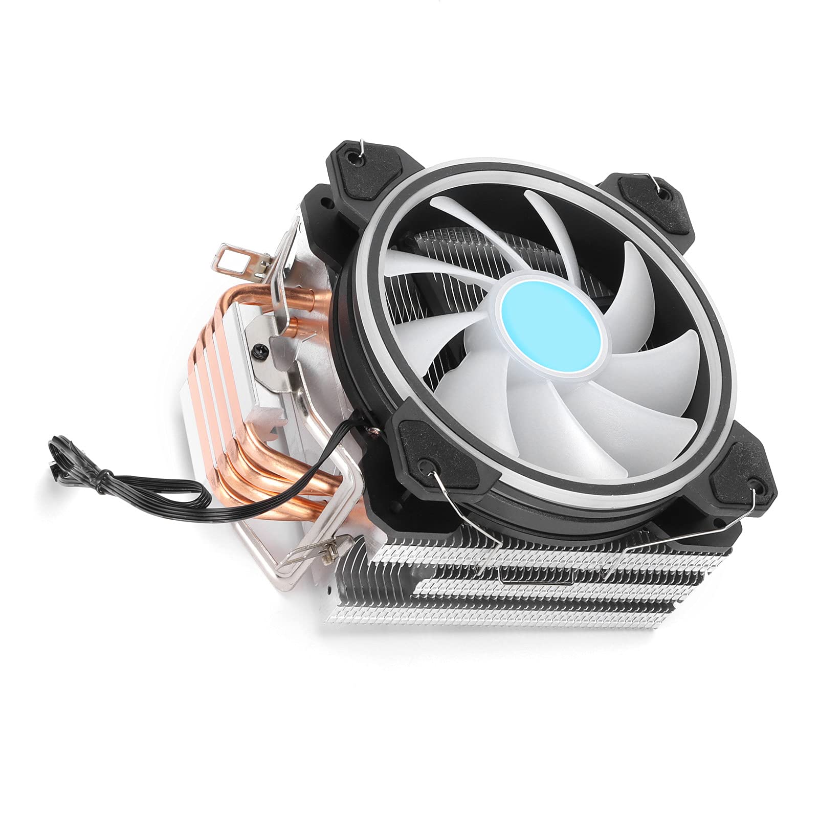 Enfriador de CPU Disipación de calor rápida Cobre puro Cuatro tubos de calor Silenciador Radiador RGB para computadoras de escritorio ABS Aluminio Latón Ventilador de 120 mm para
