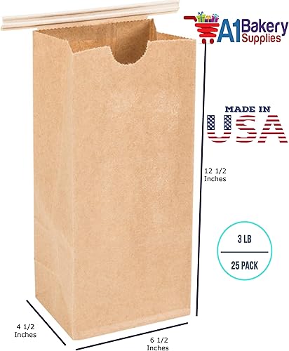 Miniatura 4 de Bolsas de café resellables con lazo de estaño Kraft con forro de polietileno, bolsas de café resellables sin ventana, 3 libras, paquete de 25